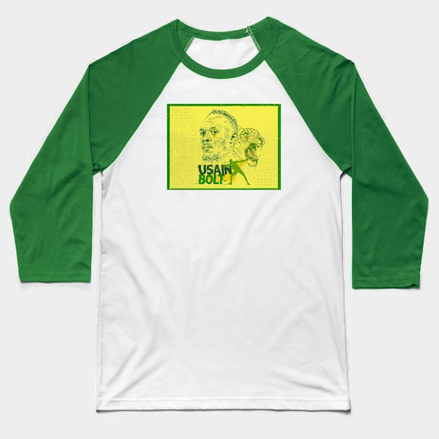 Usain Bolt Baseball T-Shirt by Mr.Donkey